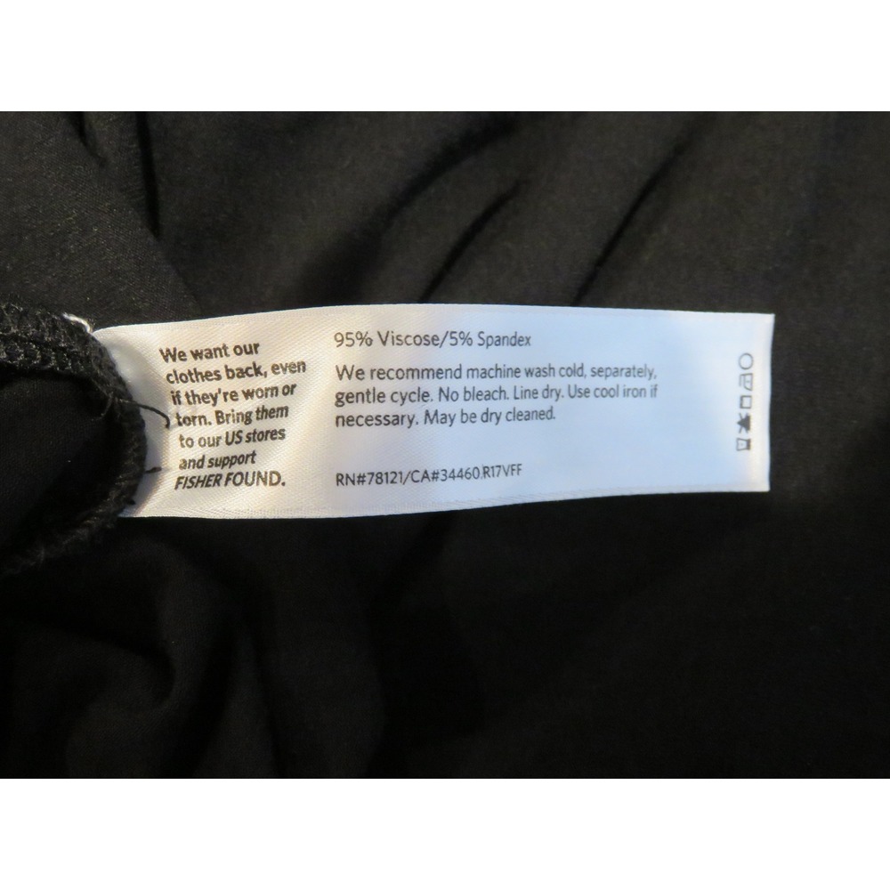 Eileen Fisher Black Long Sleeve Viscose Spandex Tunic Top Small S/P Side Slits - Picture 8 of 10